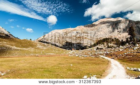 The Italian Dolomiti Of The Fanes-sennes-braies Natural Park During A Colorful Autumn