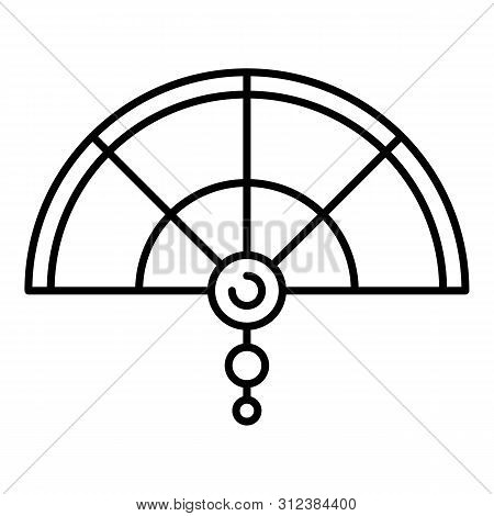 Bamboo Handheld Fan Icon. Outline Bamboo Handheld Fan Icon For Web Design Isolated On White Backgrou