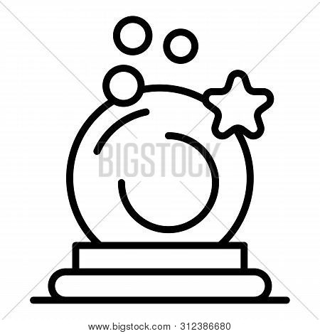 Magic Wizard Ball Icon. Outline Magic Wizard Ball Icon For Web Design Isolated On White Background