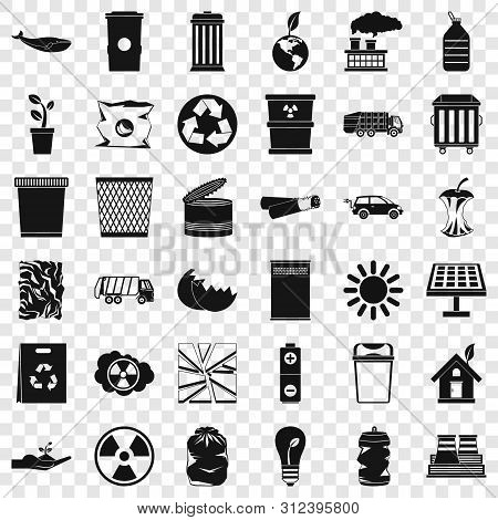 Ecology Icons Set. Simple Style Of 36 Ecology Icons For Web For Any Design