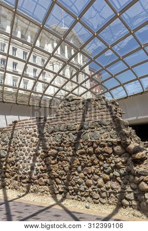 Sofia, Bulgaria - June 13, 2019: Ruins Of Ancient Serdika Under Nezavisimost (independence) Square I