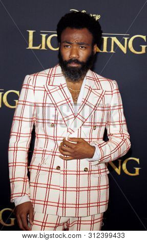 Donald Glover aka Childish Gambino at the World premiere of 'The Lion King' held at the Dolby Theatre in Hollywood, USA on July 9, 2019.