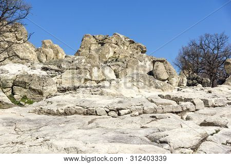 Perperikon, Bulgaria - March 17, 2019: Ruins Of Ancient Sanctuary City Of Perperikon, Kardzhali Regi