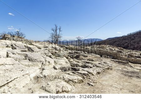 Perperikon, Bulgaria - March 17, 2019: Ruins Of Ancient Sanctuary City Of Perperikon, Kardzhali Regi