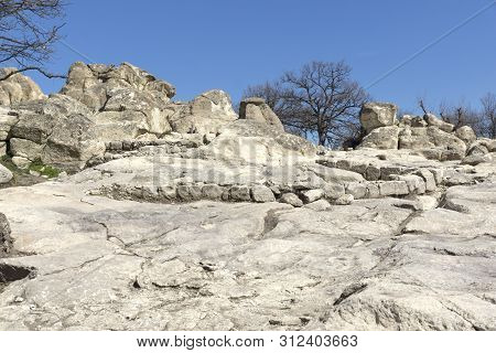 Perperikon, Bulgaria - March 17, 2019: Ruins Of Ancient Sanctuary City Of Perperikon, Kardzhali Regi