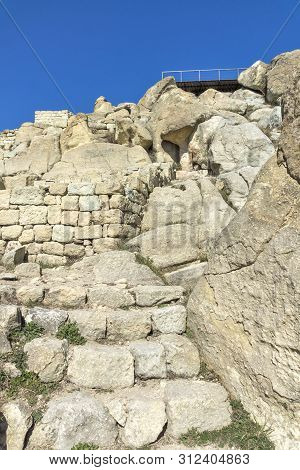 Perperikon, Bulgaria - March 17, 2019: Ruins Of Ancient Sanctuary City Of Perperikon, Kardzhali Regi
