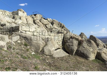 Perperikon, Bulgaria - March 17, 2019: Ruins Of Ancient Sanctuary City Of Perperikon, Kardzhali Regi