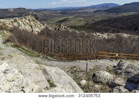 Perperikon, Bulgaria - March 17, 2019: Ruins Of Ancient Sanctuary City Of Perperikon, Kardzhali Regi