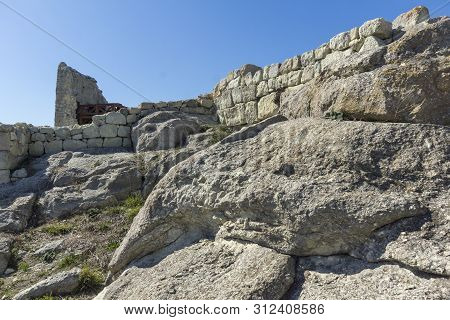 Perperikon, Bulgaria - March 17, 2019: Ruins Of Ancient Sanctuary City Of Perperikon, Kardzhali Regi