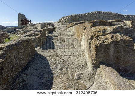 Perperikon, Bulgaria - March 17, 2019: Ruins Of Ancient Sanctuary City Of Perperikon, Kardzhali Regi