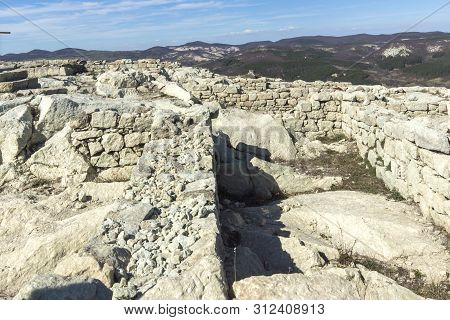 Perperikon, Bulgaria - March 17, 2019: Ruins Of Ancient Sanctuary City Of Perperikon, Kardzhali Regi