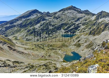 Amazing Landscape Of Kamenitsa Peak, Argirovo And Mitrovo Lakes From Dzhano Peak, Pirin Mountain, Bu