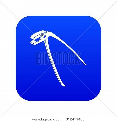 Medical Pliers Icon Blue Isolated On White Background