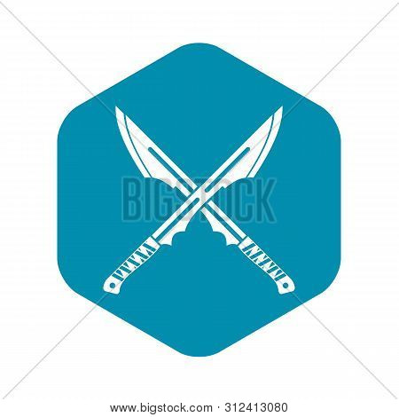 Japanese Tanto Daggers Icon. Simple Illustration Of Japanese Tanto Daggers Icon For Web