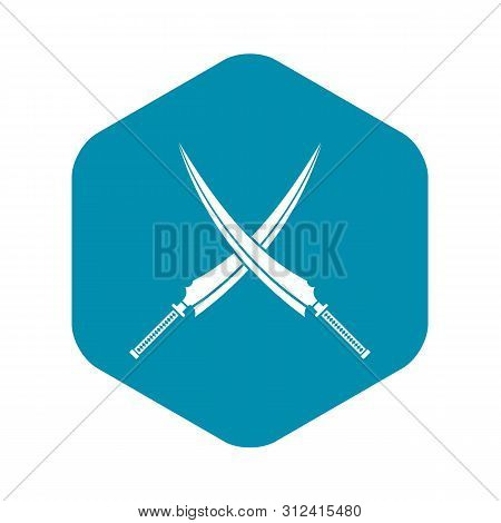 Samurai Swords Icon. Simple Illustration Of Samurai Swords Icon For Web