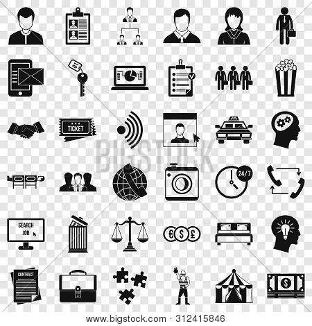 Coherence In Work Icons Set. Simple Style Of 36 Coherence In Work Icons For Web For Any Design