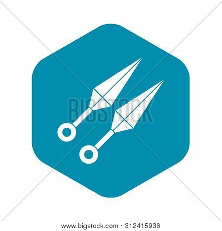 Ninja Weapon Kunai, Throwing Knives Icon. Simple Illustration Of Ninja Weapon Kunai, Throwing Knives