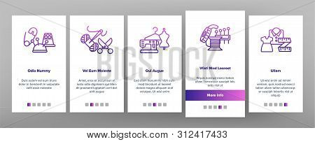 Fashion Atelier And Sewing Onboarding Mobile App Page Screen. Atelier, Tailor Shop. Needlework, Dres