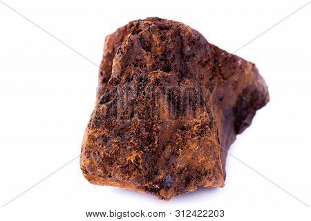 Macro Mineral Siderite Stone On A White Background