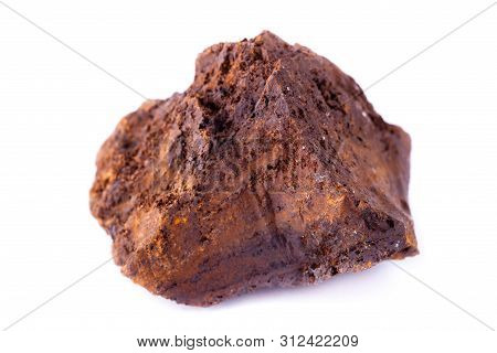 Macro Mineral Siderite Stone On A White Background