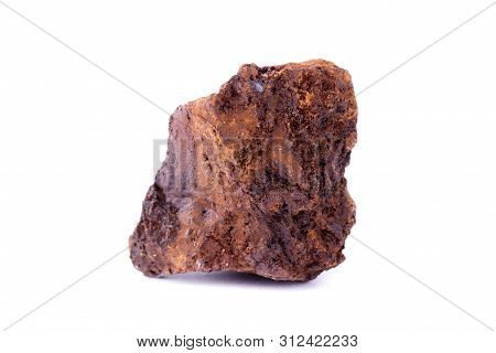 Macro Mineral Siderite Stone On A White Background