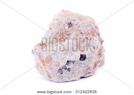 Macro Stone Mineral Magnetite On A White Background