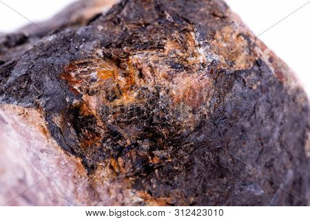 Macro Mineral Andalusite Stone On A White Background
