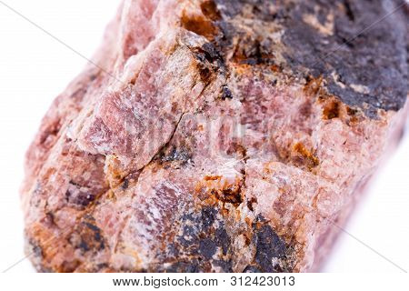 Macro Mineral Andalusite Stone On A White Background