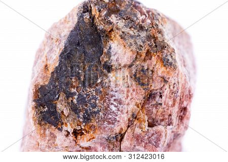 Macro Mineral Andalusite Stone On A White Background