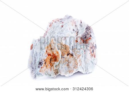 Macro Mineral Stone Copper On White Background