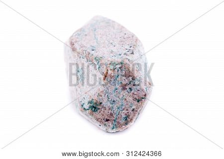 Macro Mineral Stone Stilbit Over White Background