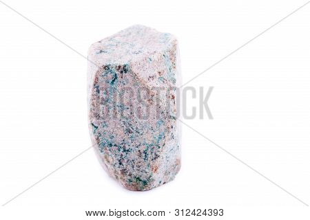 Macro Mineral Stone Stilbit Over White Background