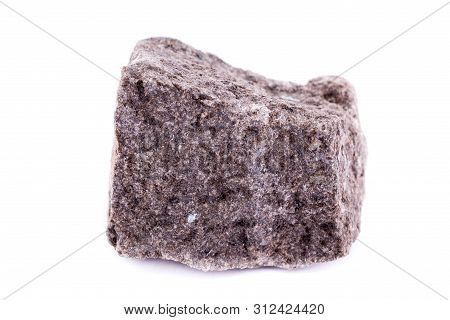 Macro Mineral Stone Barite On A White Background