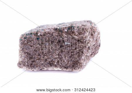 Macro Mineral Stone Barite On A White Background