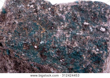 Macro Mineral Stone Barite On A White Background