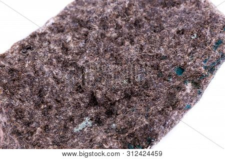 Macro Mineral Stone Barite On A White Background