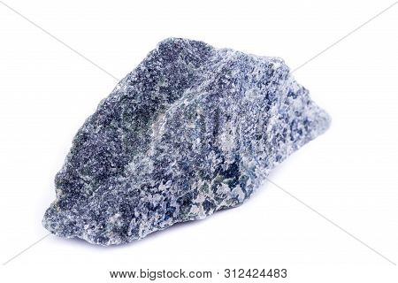 Macro Mineral Stone Dumortierite On White Background