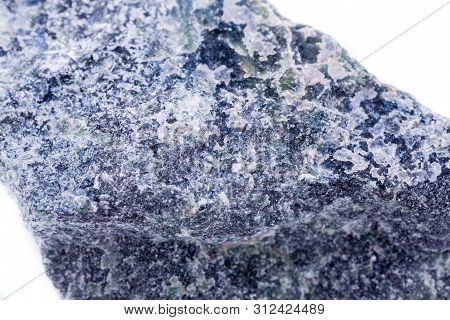 Macro Mineral Stone Dumortierite On White Background