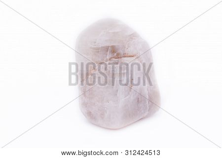 Macro Mineral Stone Moonstone Isolated On White Background