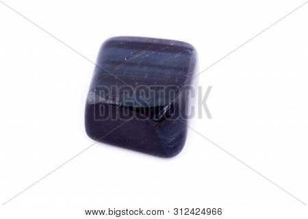 Macro Mineral Stone Falcon Eye On White Background