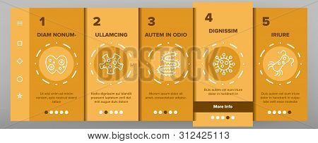 Microorganisms Cells Onboarding Mobile App Page Screen. Viruses, Bacterias, Unicellular Organisms, P
