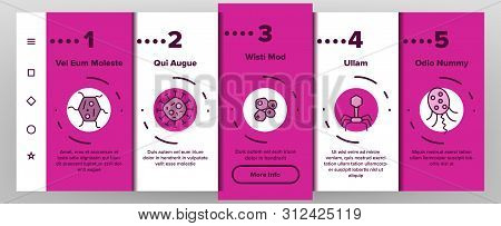 Microorganisms Cells Onboarding Mobile App Page Screen. Viruses, Bacterias, Unicellular Organisms, P