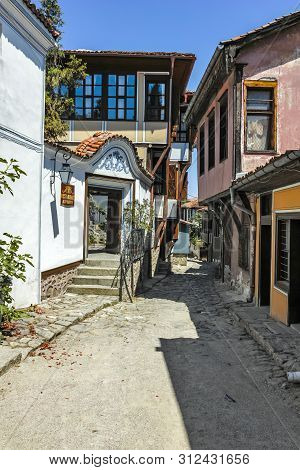 Plovdiv, Bulgaria - June 10, 2017: House From The Period Of Bulgarian Revival And Street In Old Town