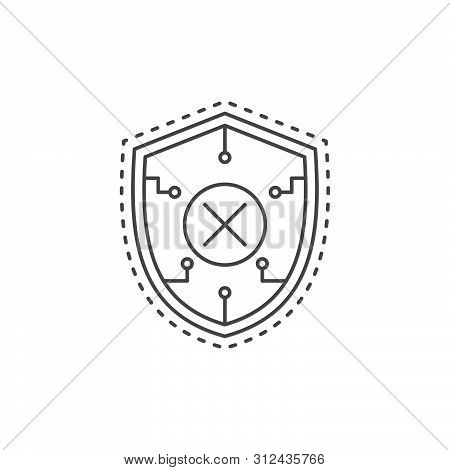 Blocked Security Shield Vector Icon Isolated On White Background