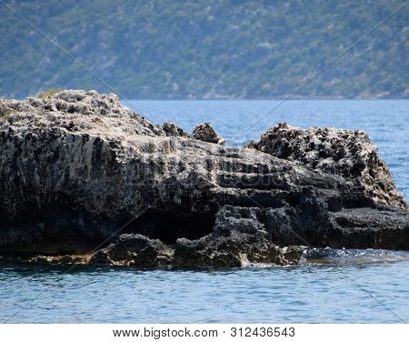 The Ruins Of The City Of Mira, Kekova, An Ancient Megalithic City Destroyed By An Earthquake.