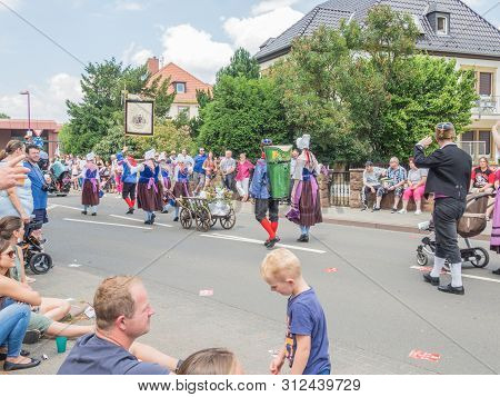 Kirchheimbolanden,rheinland-pfalz,germany-06 23 2019: Watching Festive Parade On Streets Of German T