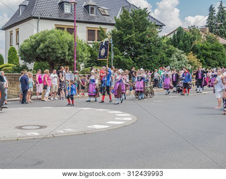 Kirchheimbolanden,rheinland-pfalz,germany-06 23 2019: Watching Festive Parade On Streets Of German T