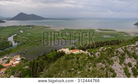Besac Fortress Overlooking Skadar Lake In Virpazar, Montenegro.