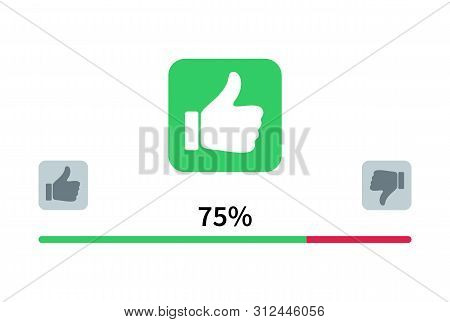 Thumb Up And Down Vector Button Icon. Thumb Up And Down, Modern Flat Button Icon For Web Site Or Mob