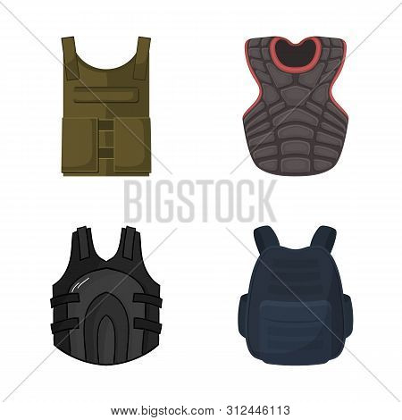 Bitmap Illustration Of Flak And Jacket Symbol. Set Of Flak And Body Bitmap Icon For Stock.